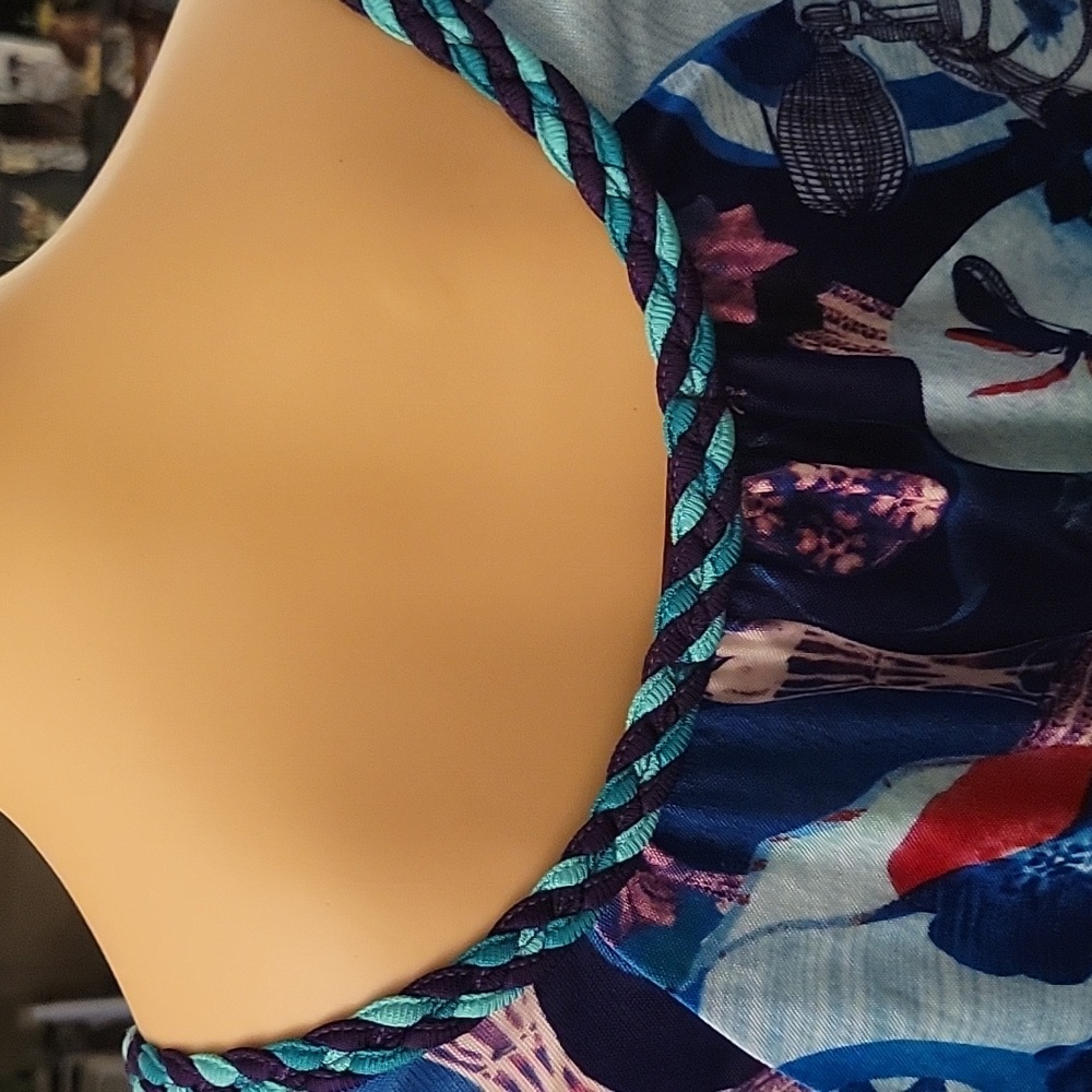 Vibrant Blue and Pink Patterned Dress by Custo Barcelona size 2 - Picture 5 of 11